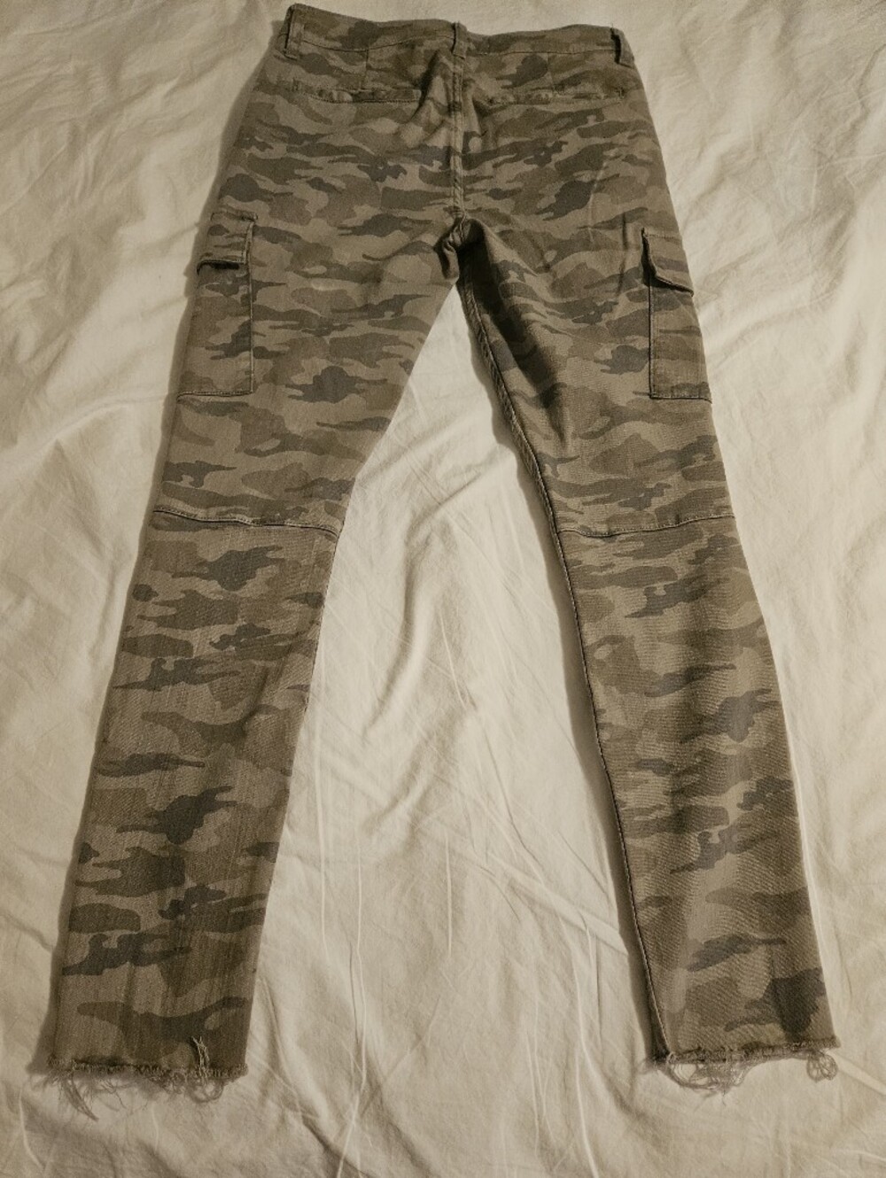 Joe's Jeans Olive Green Camo Cargo Skinny Ankle Jeans Raw Hem